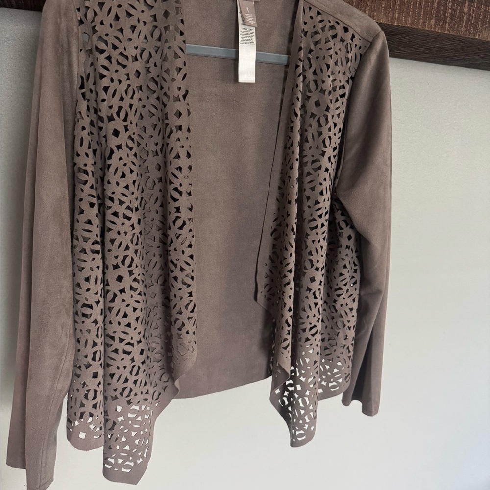 Brown Laser Cut Cardigan